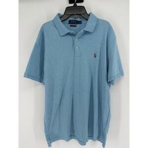 Polo Ralph Lauren - Custom Slim Fit - Light Blue Cotton Polo Shirt - Large